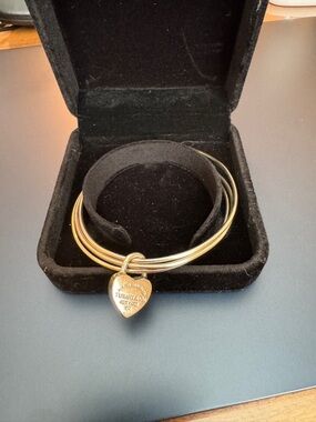 Tiffany & Co. Sterling Heart Charm Multi-Bangle Bracelet